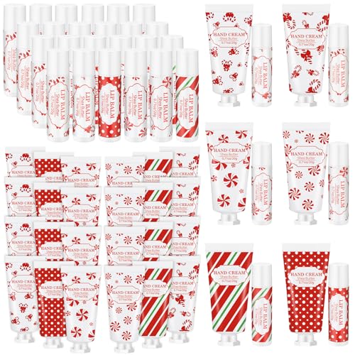 Leelosp 36 Pcs Christmas Hand Cream and Lip Balm Gift