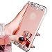 iPhone 6 Case ,LA GO GO(TM) Beauty Luxury Diamond Hybrid Glitter Bling Soft Shiny Sparkling with Glass Mirror Back Plate Cover Case for Apple iPhone 6 (4.7) - Retail Packaging (Rose Gold)
