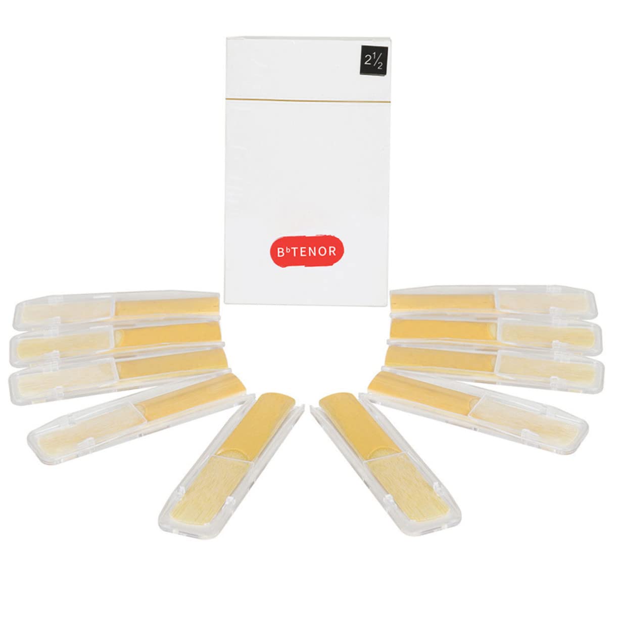 Levemolo 10pcs Saxophone Saxophone Accessory Hand-made Reeds 2.5 Sax Reeds Sax Reeds Parts Tenor Sax Reeds Replacement Saxophone Supplies Strength 2.5 Reeds Tenor Sax Reeds 2.5