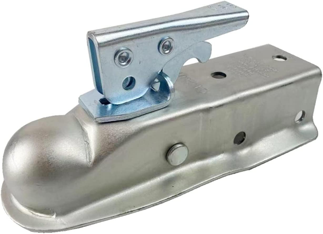 Adjustable Trailer Hitch, Trailer Hitch Trailer 2000lbs 1-7/8" X 2'' Ball Trailer Coupling Hitch Back Trailer Coupler Straight Tongue RV Parts Camper Caravana Accces Heavy Duty and Sturdy(with Clip)
