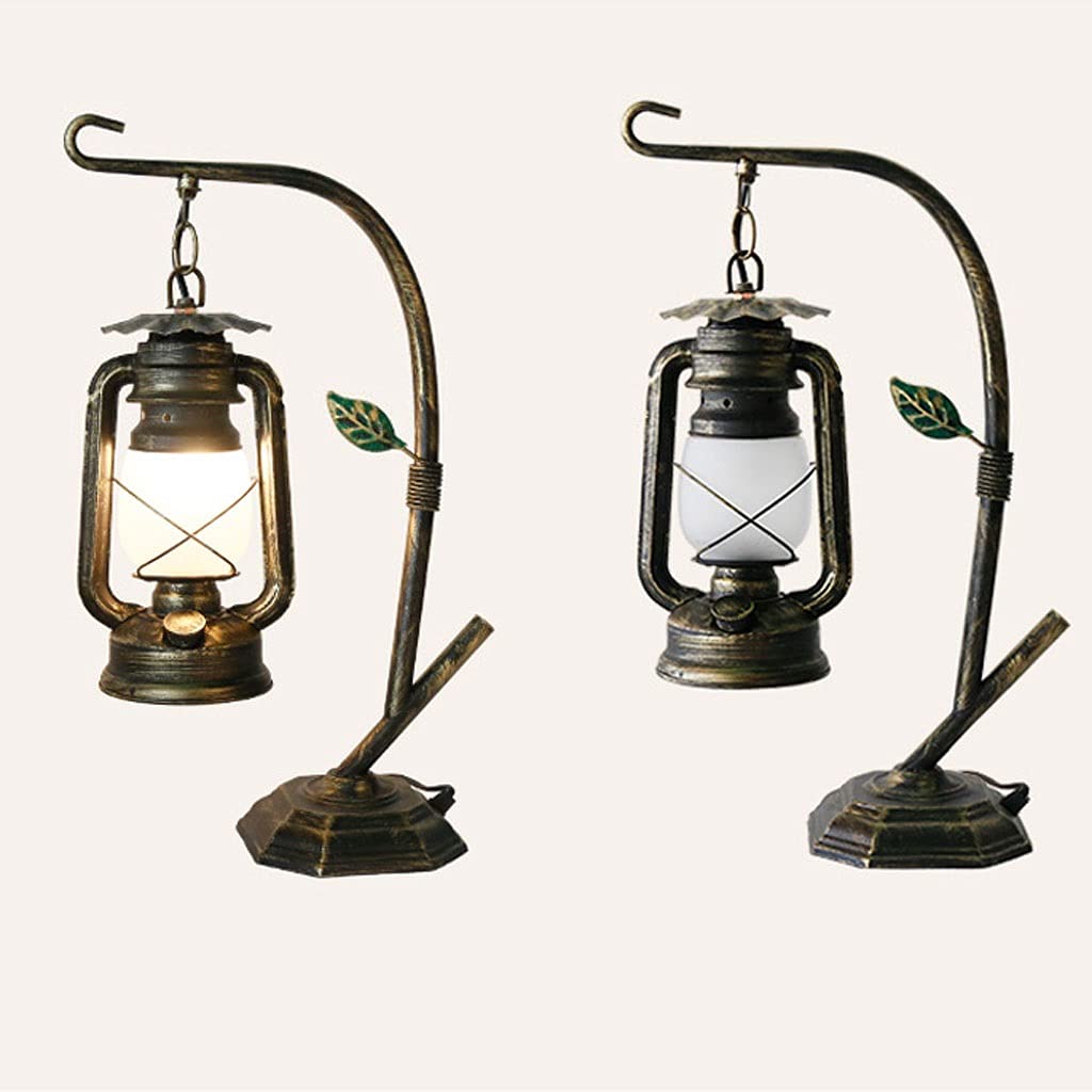 Lampa nocna Kraj Retro Lampa stołowa Imitacja Czerwony Brąz Lampa Ciało Odchodzi Stary Nafta Lampa Stół Stary Klasyczny Stół Lampa nocna Sypialnia Study Bar Lampa stołowa do sypialni