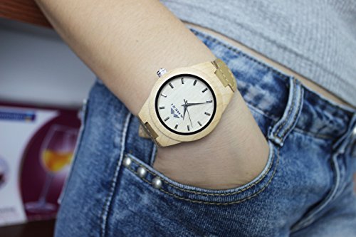 AMEXI Orologi Unisex analogico in legno con