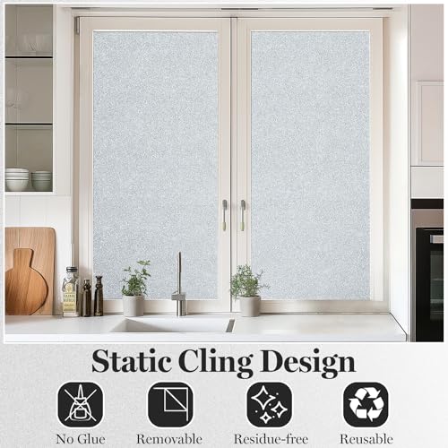 Película para ventana DUOFIRE privacidad escarchada 23.6 x 78.7 pulg miniatura 4