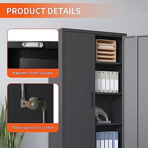 Image of Metal Storage Cabinet for Garage, Tool Cabinet, Utility Cabinet