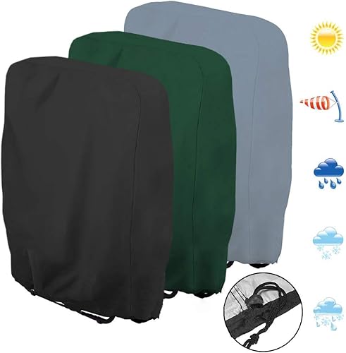 Miniatura 2 de Funda para silla de jardín plegable y tumbona para exteriores, impermeable, a prueba de polvo, resistente a los rayos UV, para patio, veranda, Gris