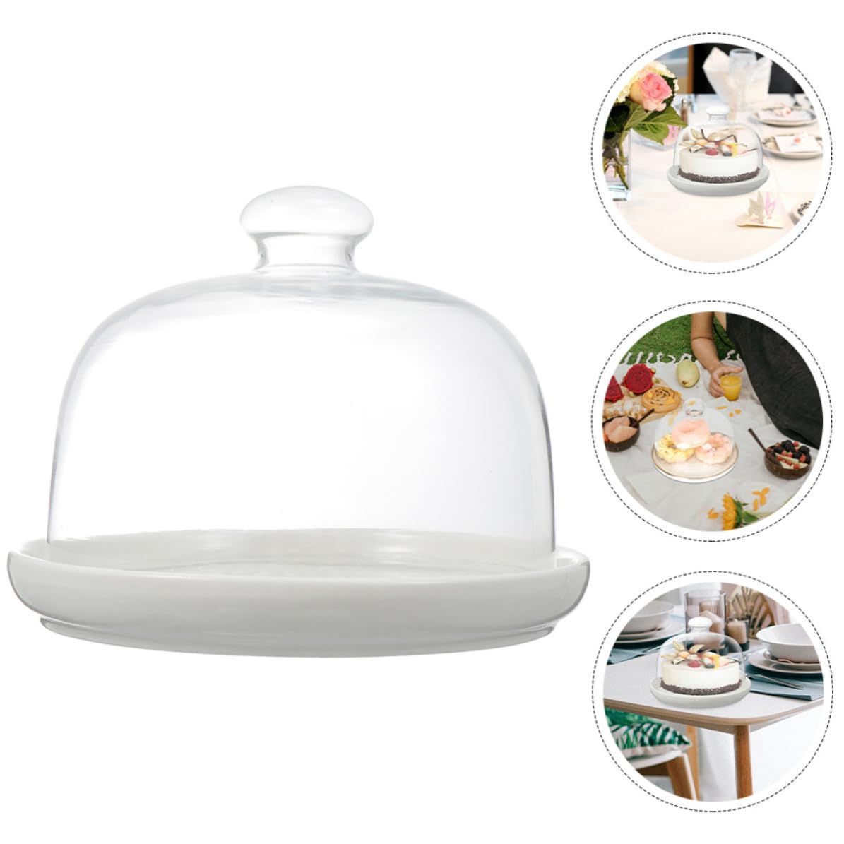 Abaodam 10 Zoll Glas Kuchenplatte mit Deckel für Torten und Gebäck Transparente Servierplatte für Party und Buffet Robustes Backzubehör für Kuchenpräsentation