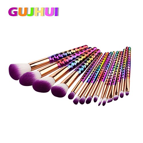 Creazy 15PCS Make Up Foundation Eyebrow Eyeliner Blush Cosmetic Concealer Brushes