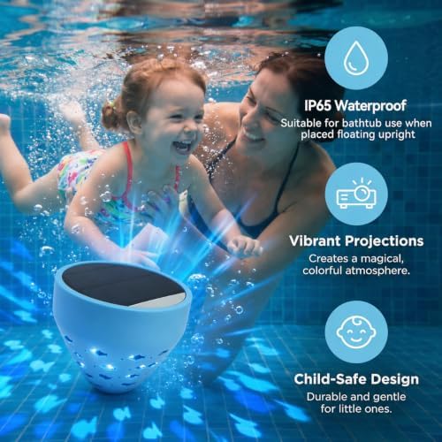 Waterproof Bathtub Light for Kids, Solar Powered Fish Bath Lights for Tub - 2