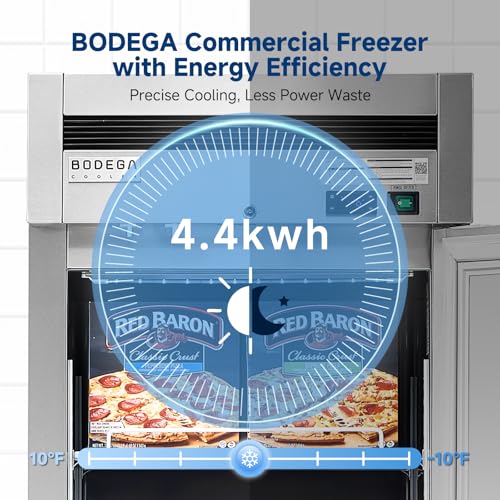 Image of BODEGACOOLER 23 Cu.Ft Reach-in Freezer, Stainless Steel Single Door -10℉-10℉ Commercial Upright Freezer for Restaurant, Cafe, Bar, Garage, Frozen Food Ice Cream Meat Storage