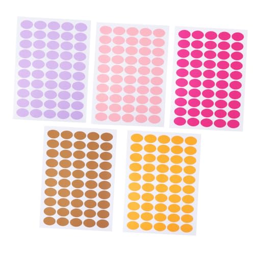 LOLIPPYY 10枚 カラフルラベルシール 丸型粘着ステッカー オレンジ紫ピンクローズレッド褐色 各色 家 オフィス用装飾 タグ用