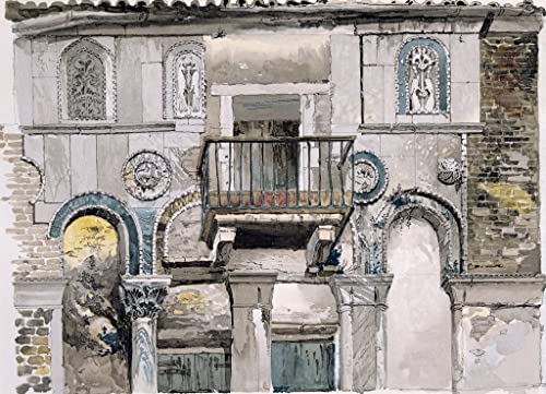 Impression d'art Fondaco Dei Turchi Venise affiche haut de gamme sur toile 60x90cm