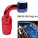 Dewhel AN 4 6 8 10 12 Straight 45 90 180 Degree Swivel Oil Fuel Line Hose End Fitting Aluminum Size AN10 90 Degree