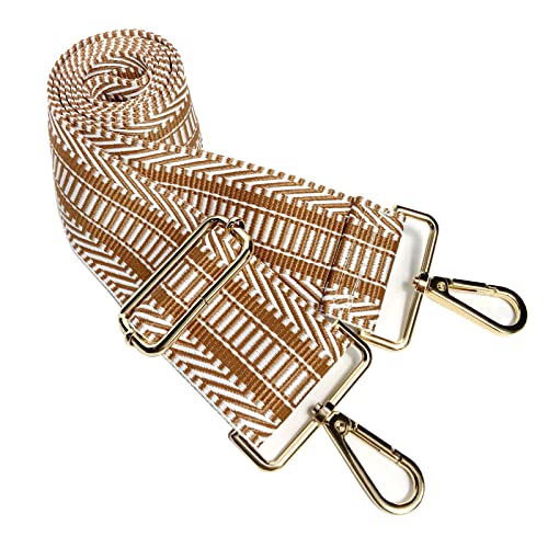 Image of Dsigo Purse Strap, 2 inch Wide Gold Buckle Embroidery Crossbody Shoulder Strap for Bag Handbag Canvas Bag Crossbody Bags