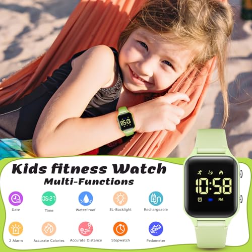 Image of LAVAREDO Kids Digital Watches for Boys Girls,Waterproof Sport Watch with Pedometer Stopwatch Vibration Alarm for Ages 5-13,No App Fitness Tracker Watch for Kids Teens Birthday Gifts