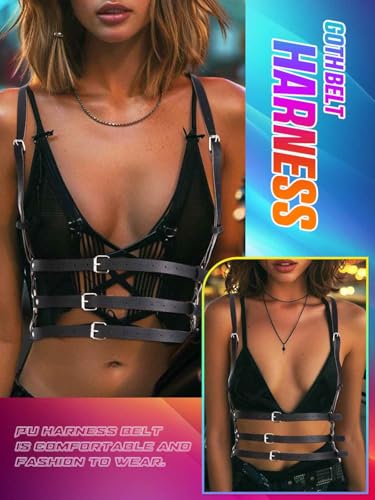 BODIY Plus Size Harness Punk Leather Harness Belts Women Fashion Rave Body Harness2