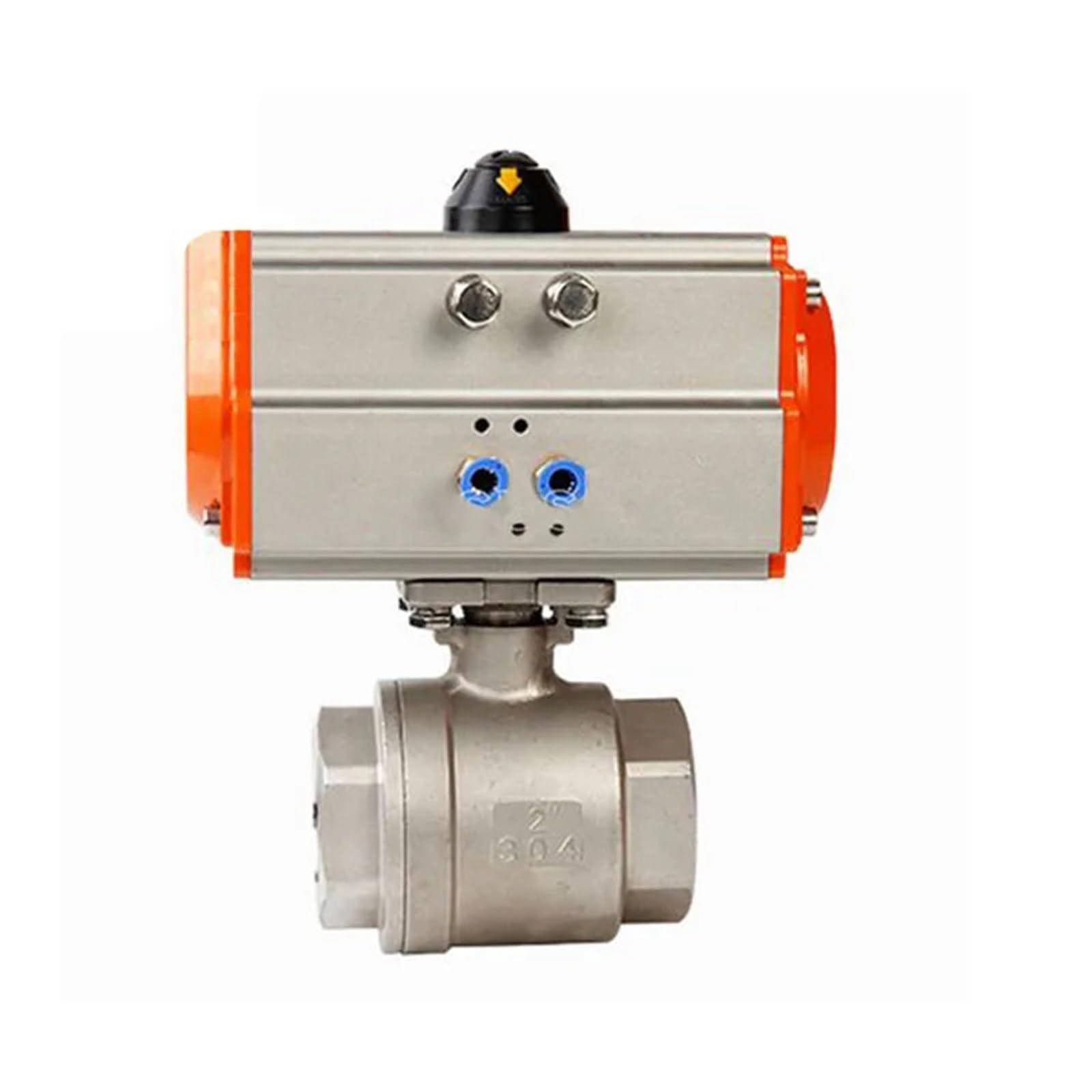 DN50 Two Piece High Platform Pneumatic Ball Valve 304 Stainless Steel Double Acting Cylinder Pneumatic Ball Valve 1pcs