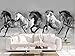 Oedim Fotomural Vinilo para Pared Caballos Corriendo Blanco y Negro | Mural | Fotomural Vinilo Decorativo | 100 x 70 cm | Decoración comedores, Salones, Habitaciones