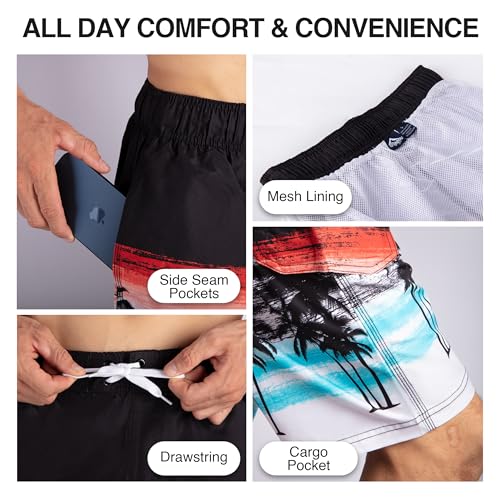 Image of Kanu Surf Men's Big Viper Extended Size Stripe Swim Trunk