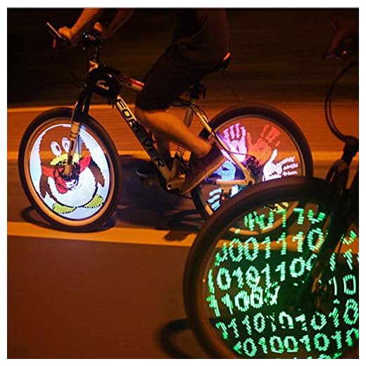Pesp Cdycam 128 RGB LED Bicycle Spokes Lights Color Changing Programmable Waterproof Bicycle Light Spoke Wheel Light Bike Light Lamp