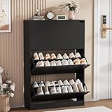 Boonatu Zapateros para entrada, organizador de zapatos de madera