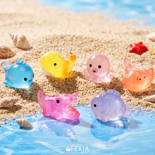 Image of FEXIA 35pcs Mini Ocean Resin Animals Tiny Figurines for Fish Tank Decor
