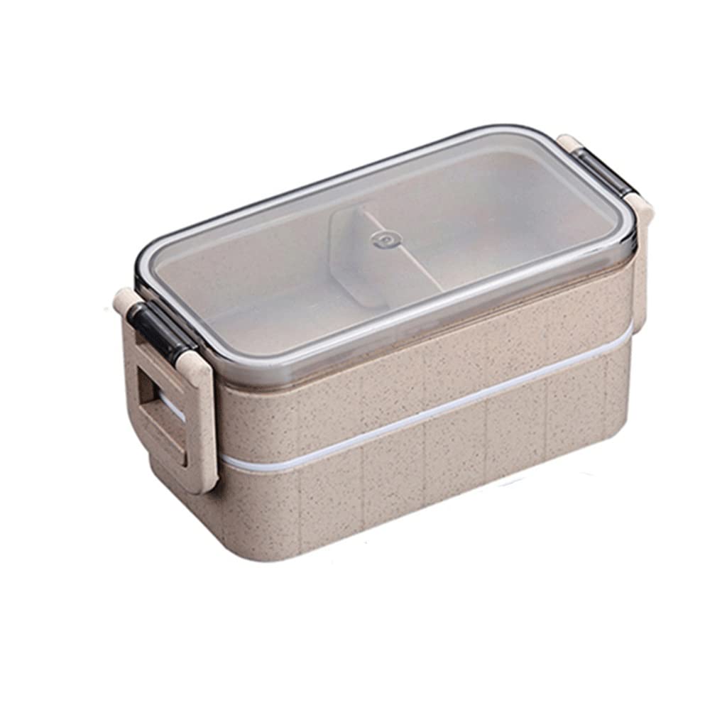 Fiambrera for niños Bento Box Picnic Contenedor de almacenamiento de plástico Vajilla Fiambreras térmicas for alimentos Fiambreras(Beige)