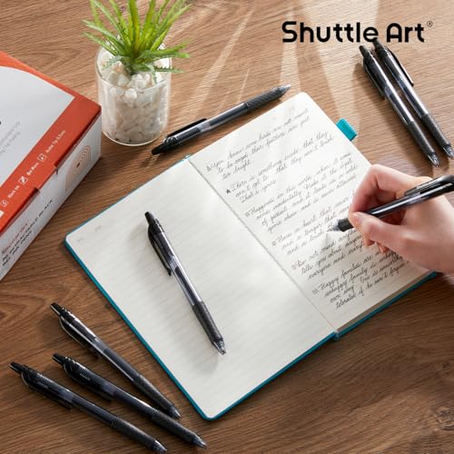 Image of Shuttle Art Black Gel Pens, 70 Pack Retractable Medium Point Rollerball Gel Ink Pens Smooth Writing with Comfortable Grip for Office School Home Work