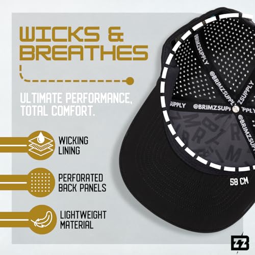 Image of BRIMZ Golf Performance Hat - Tee Holder & Magnetic Ball Marker - Breathable, Sweat & Water Resistant Golfing Snapback Hat