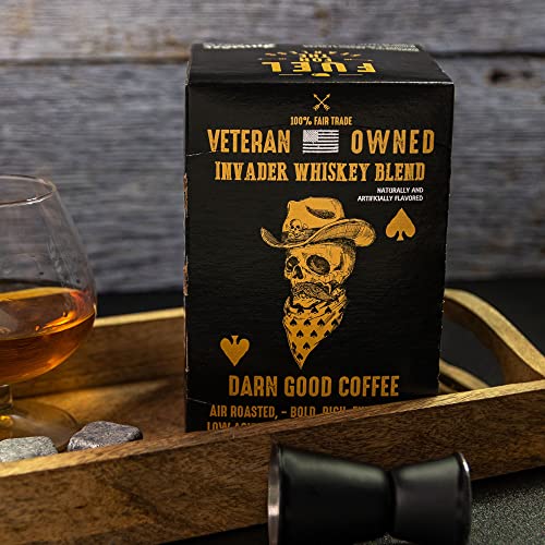 Invader Coffee Whiskey Blend K-Cup Pods Air Roasted Coffee Fair Trade Veteran Owned And Operated Small Batch 100% Arabica Coffee Premium Artisan Coffee (12-Pk) #TOP2