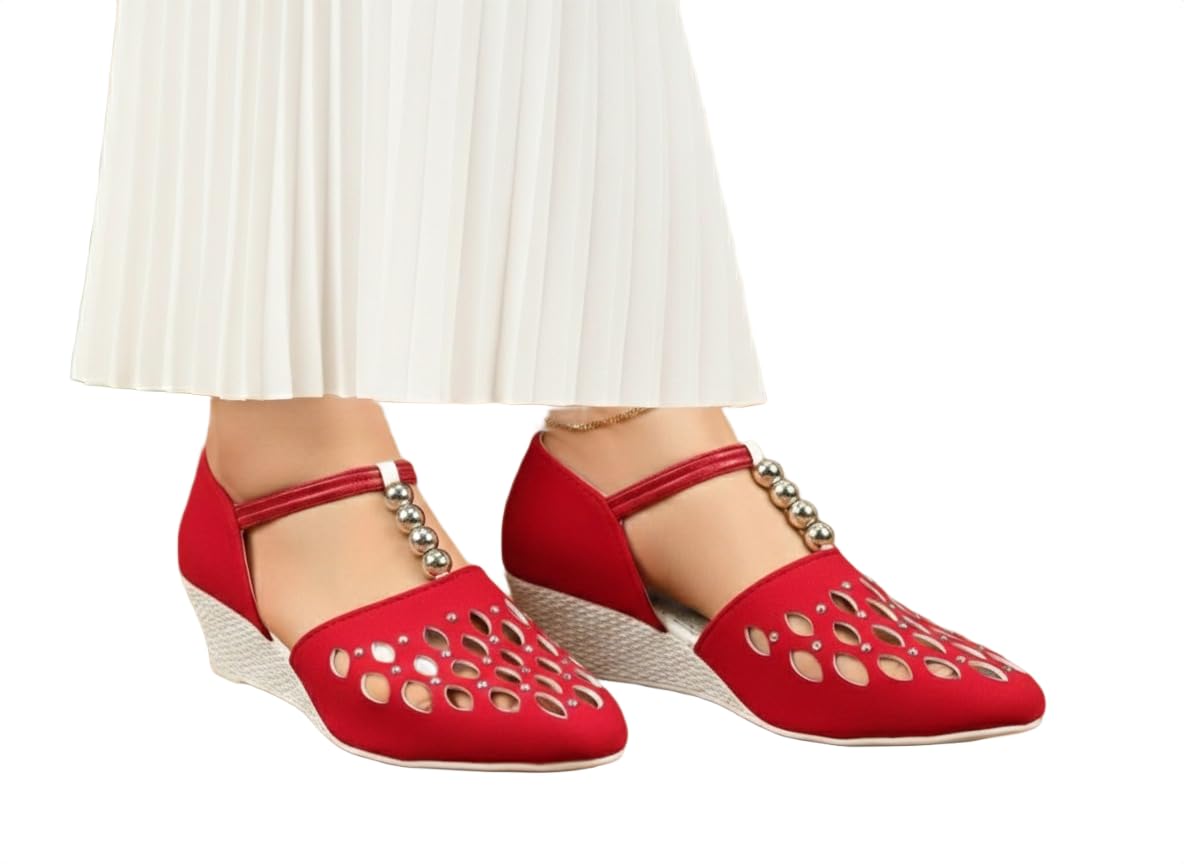 Suede Casual Footwear for Womens Stylish Flat Chappl Bellies for Party Formal Wear Casuals Comfortable and Fashionable Flat bellies for Women & Girls Women's Pointed Toe Ankle Strap Flats, D'Orsay Style Pointed Toe Slip-On Shoes with Low Heel, Casual Comfortable Footwear