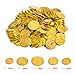 Wowok 200 PCS Plastic Gold Coins for Pretend and Play, Pirates Treasure Coins Play Money for Kids Counting, Math, Bag Stuffers, Prize, Hallowmas/ Christmas Party Favors Decoration Golden Coins