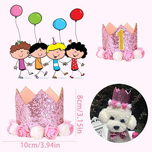 Babymeisjes Eerste verjaardag hoed Baby prinses kroon 2 Baby prinses kroon 1 Kinderen eerste verjaardag hoed 1e… - Image 5