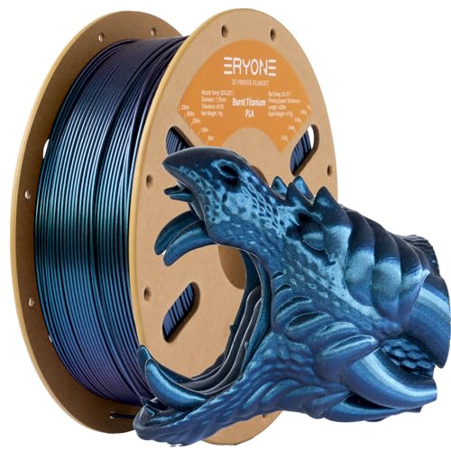 Image of ERYONE Burnt Titanium PLA Filament 3D Printer PLA Filament 1.75mm + /- 0.03mm, Glitter PLA Filament 1KG Cardboard Spool(2.2LBS), Blue