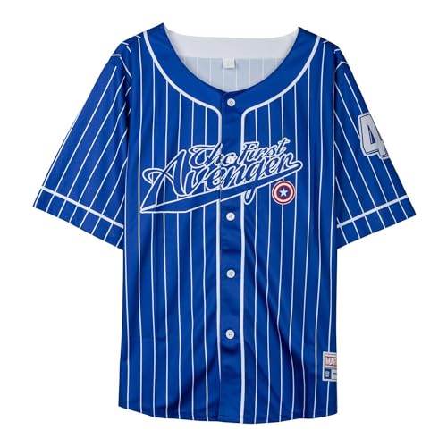 Shirt de Baseball Avengers Original à Manches Courtes Style Bicolore