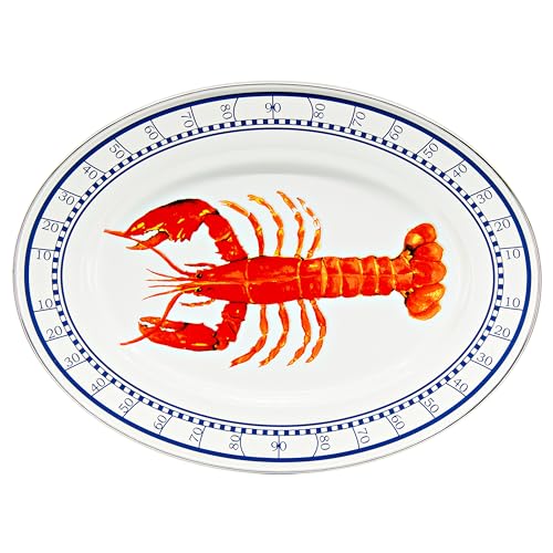 Golden Rabbit Enamelware - 12 x 16 Oval Platter (Lobster)