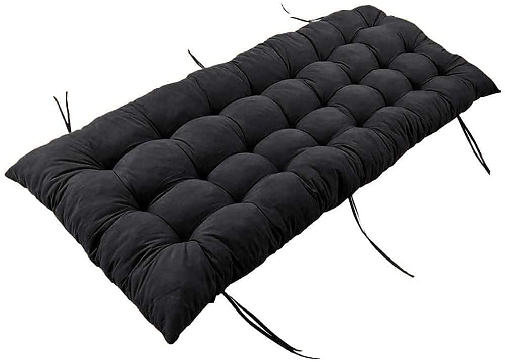 Coussin de banc de jardin avec attaches, coussin épais pour chaise à bascule 2-3 places, coussin de siège de banc confortable pour mobilier intérieur et extérieur 48x120cm Rose