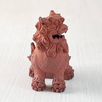 Amazon.co.jp: 沖縄土産 シーサー 置物 ミニ 玄関 ペア 素焼き