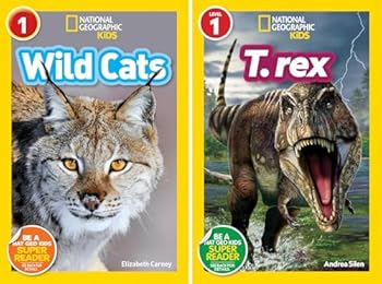 National Geographic Kids Readers Level 1 Series, Collection Set of 10 Books. Wild Cats, T. Rex, Reptiles, Pyramids, Here to There, Llamas, Hedgehogs, Goats, Day and Night, Animal Doctors