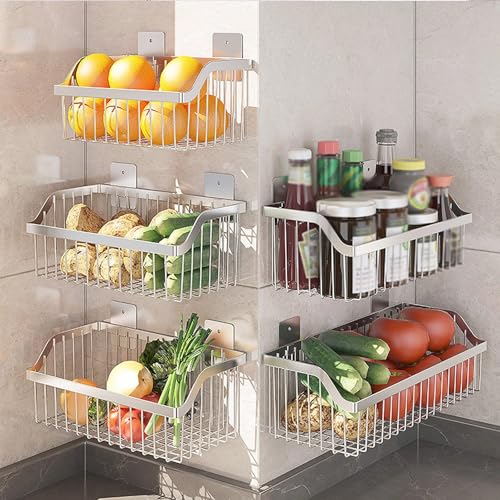 Cestas de cocina de pared para organizar verduras y optimizar despensas 4