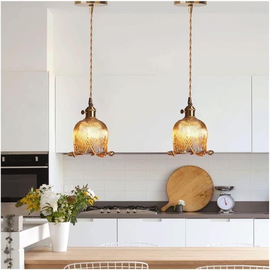 Lámpara colgante de cristal con diseño de pétalos para isla de cocina y salón 3