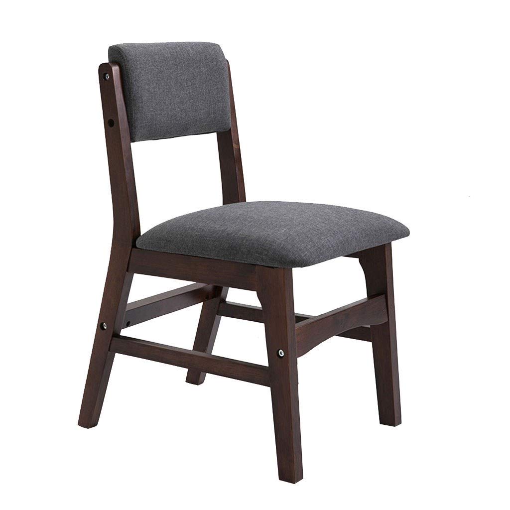 Chaise de salle à manger moderne en lin gris foncé avec pieds en bois lot de 2