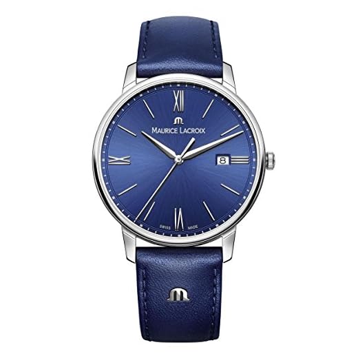 MAURICE LACROIX Reloj Analógico para Hombres de Cuarzo con Correa en Cuero EL1118-SS001-410-1