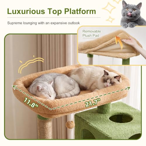 Image of Heybly Cat Tree, 76-Inch Tall Heavy Duty Cat Tower for Big Cats HCT039GY