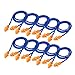 Foxnovo 10 Pairs of Soft Silicone Corded Ear Plugs Reusable Hearing Protection Earplugs (Blue)