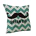 Nunubee Coton Lin Taie d'oreiller Décoratif Coussin Housse De Coussin Moustache