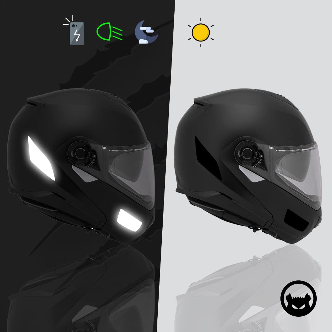 FYB© Kit 5 Autocollants réfléchissants REPOSITIONNABLES compatibles avec Casque LS2 Valiant™, 3M™ Technology, Blanc
