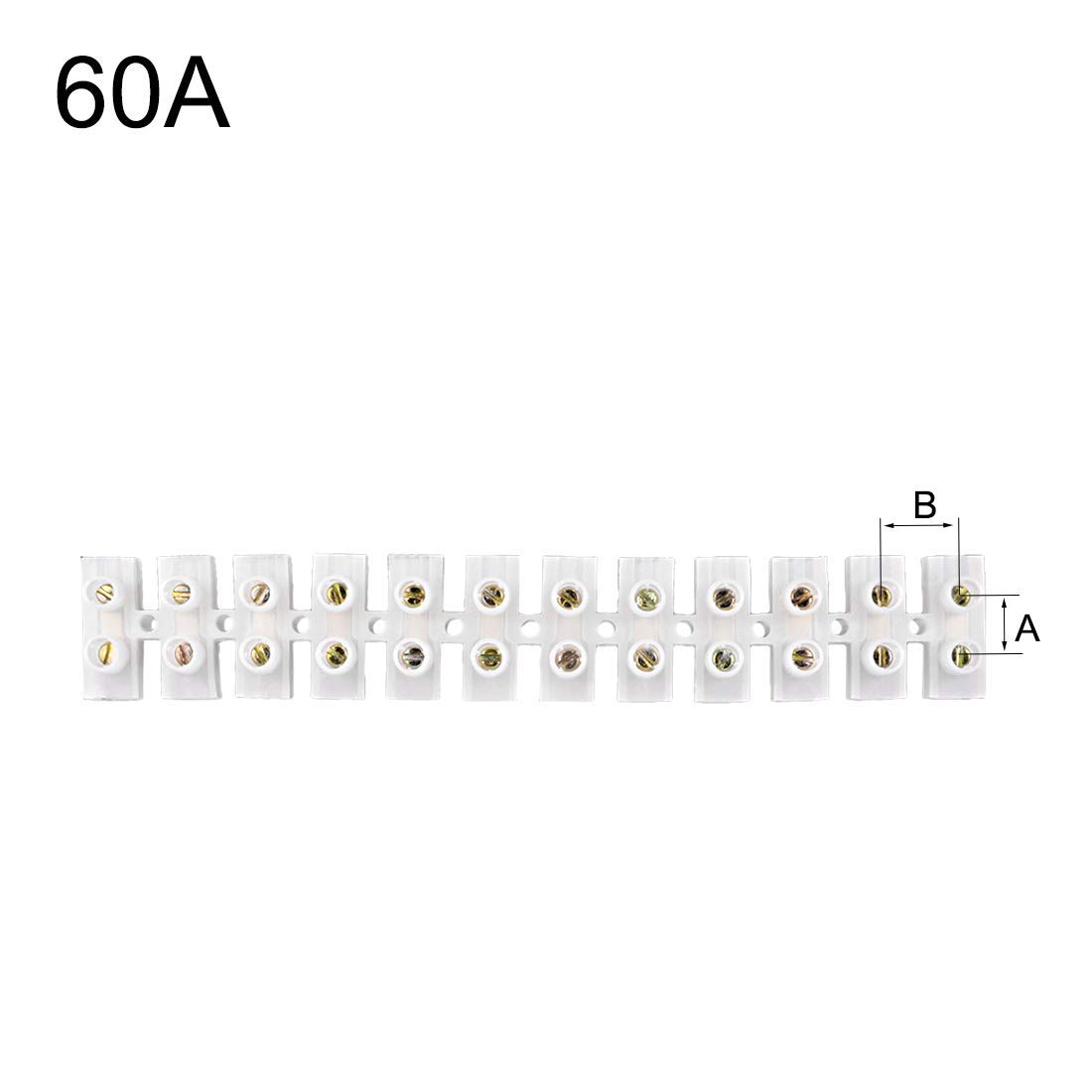 Bornier Vis Bornier Barrière Bloc 60A 12 Positions Double Rangée Type U Fil Connecteur 10 pcs