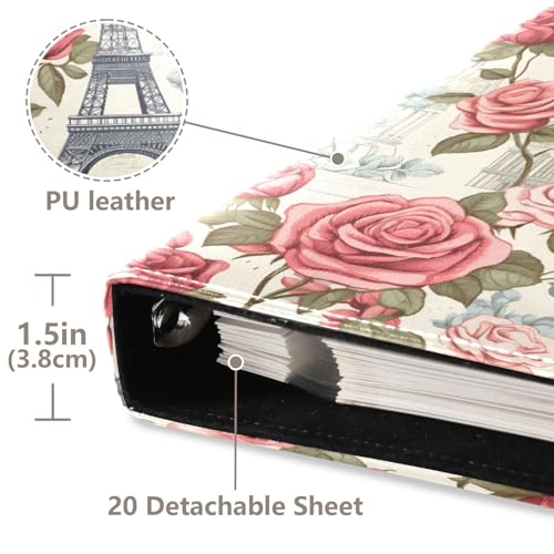 Álbum de Fotos ALAZA con Cubierta de Poliuretano y Diseño de Torre Eiffel, Álbum Autoadhesivo con Anillas de 3 Argollas para Recuerdos de Boda, Familia y Viajes miniatura 3