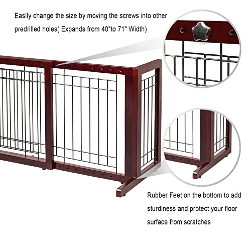 Bonnlo-Free-Standing-Pet-Gates-for-Dogs-Indoor-Dog-Fence-Solid-Wooden-Dog-Gates-for-The-HouseDoorways-and-Stairs-Doggie-Gates-for-Indoors-Adjustable-from-40-to-71-Wide