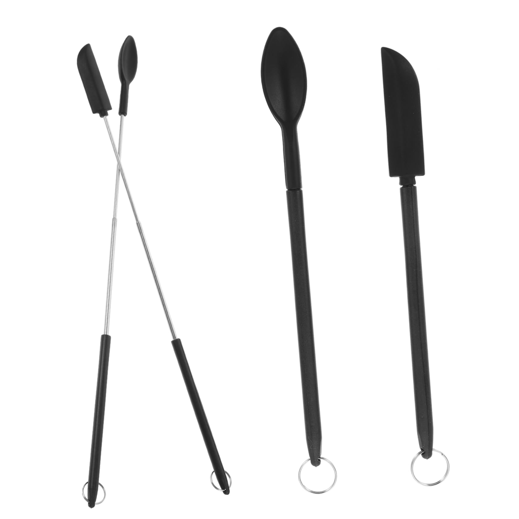 Mini Spatola Nero, Leggera e Facile da Trasportare in Silicone Manico Telescopico la Cottura la Preparazione di Dolci e Creme